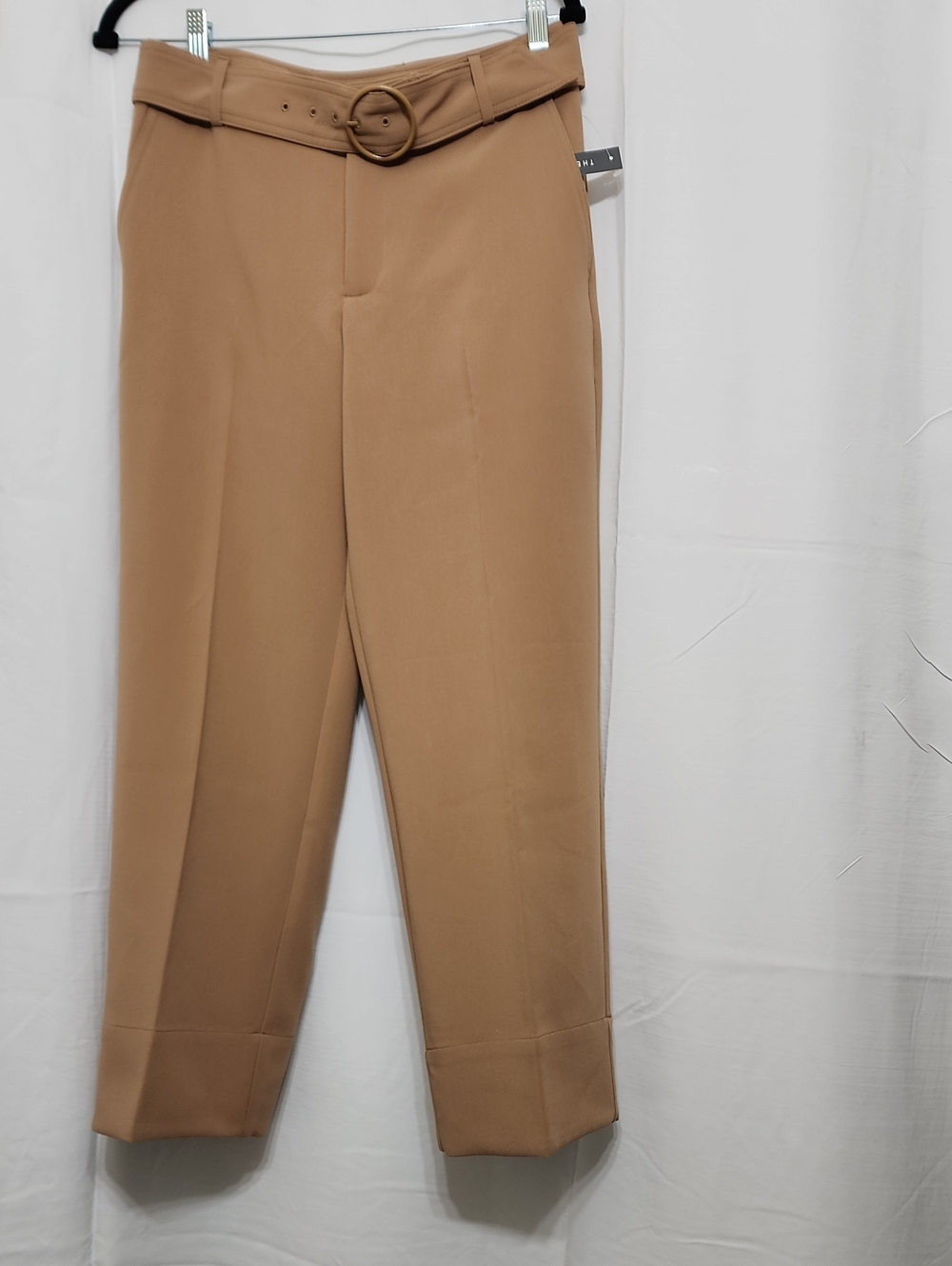 The Limited Tan Cropped Belted Dress Pants. Size 4